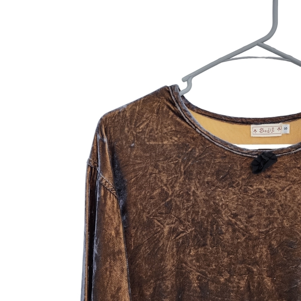 Bodil Women's Velvet Lace Trim Boxy Top - S - Picture 2 of 6